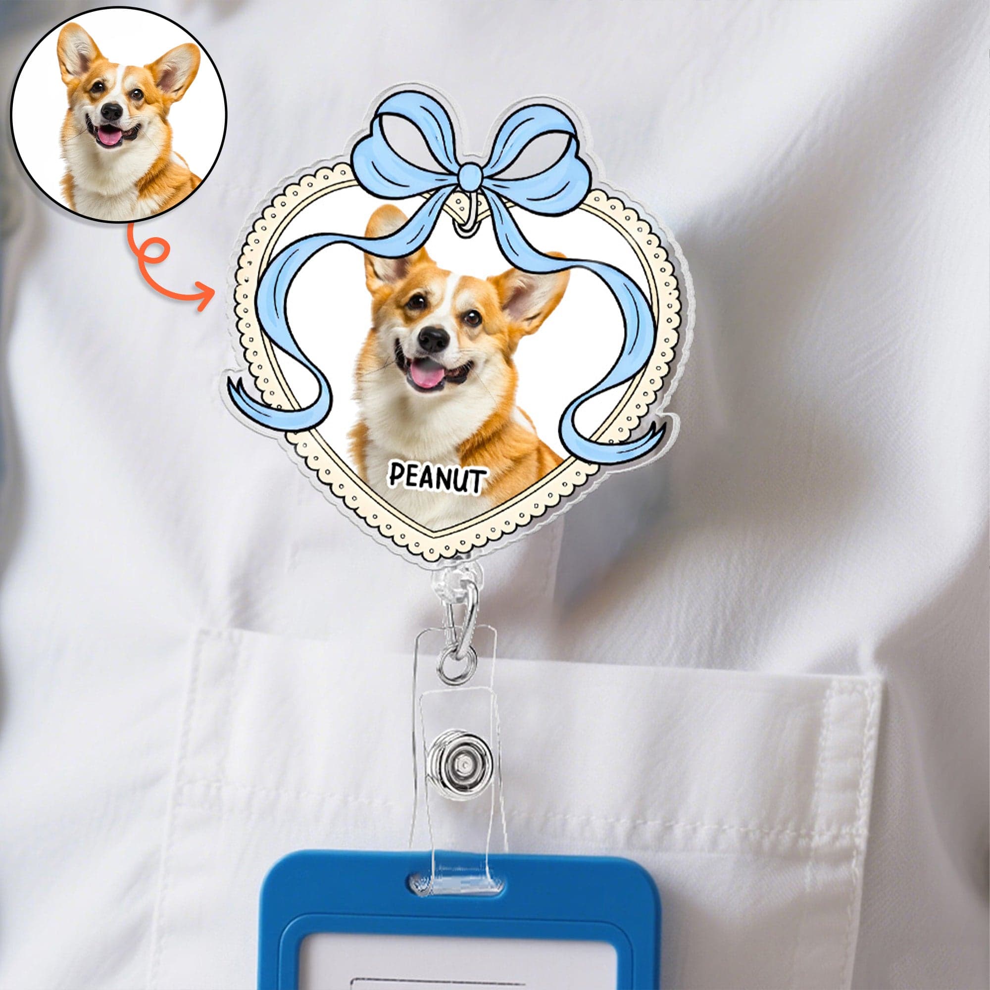Custom Pet, Dog, Cat - Personalized Acrylic Badge Reel